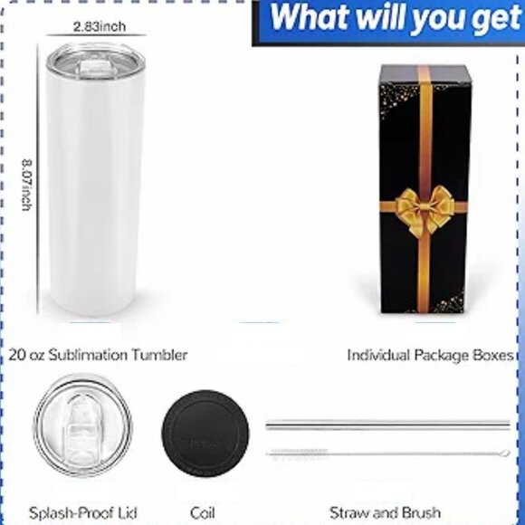 Stainless Steel Faith 20oz Skinny Tumbler - Picture 4 of 5